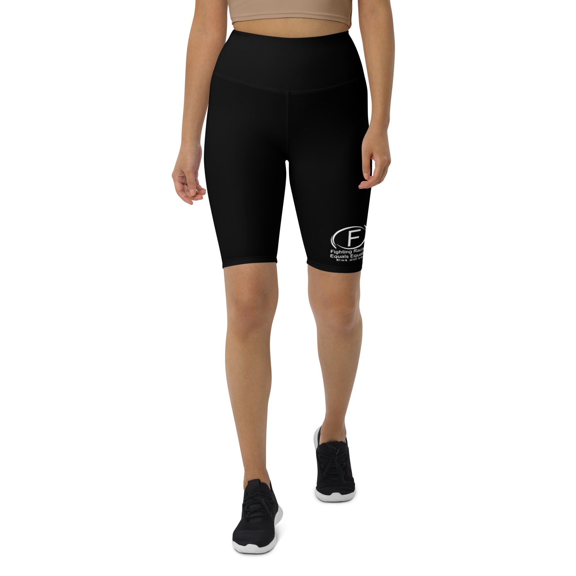 F.r.e.e Fight white and black Biker Shorts