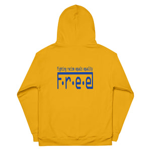 F.r.e.e Arm gold and blue Unisex Hoodie