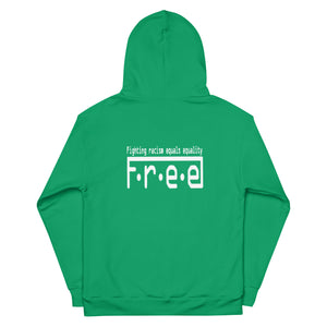 F.r.e.e green and white Unisex Hoodie