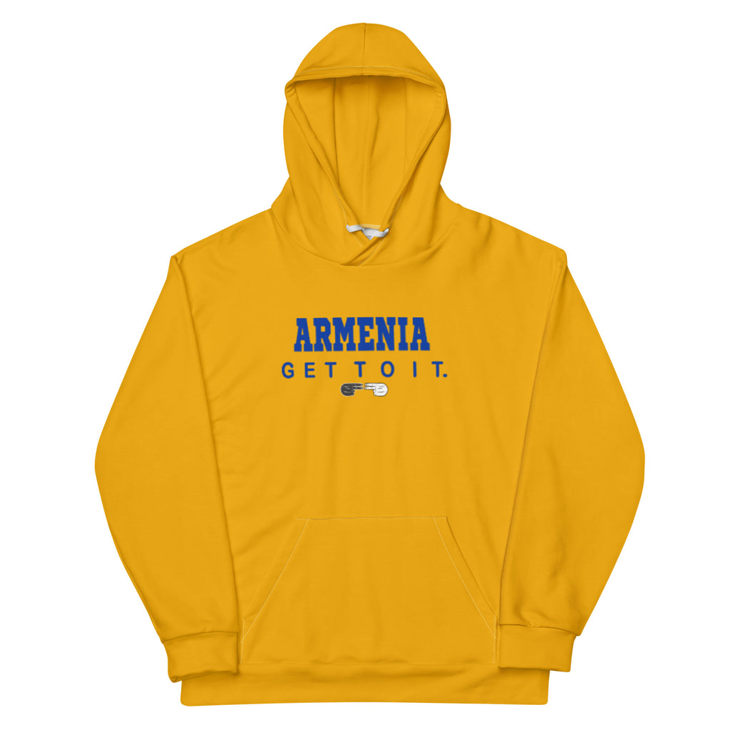 F.r.e.e Arm gold and blue Unisex Hoodie