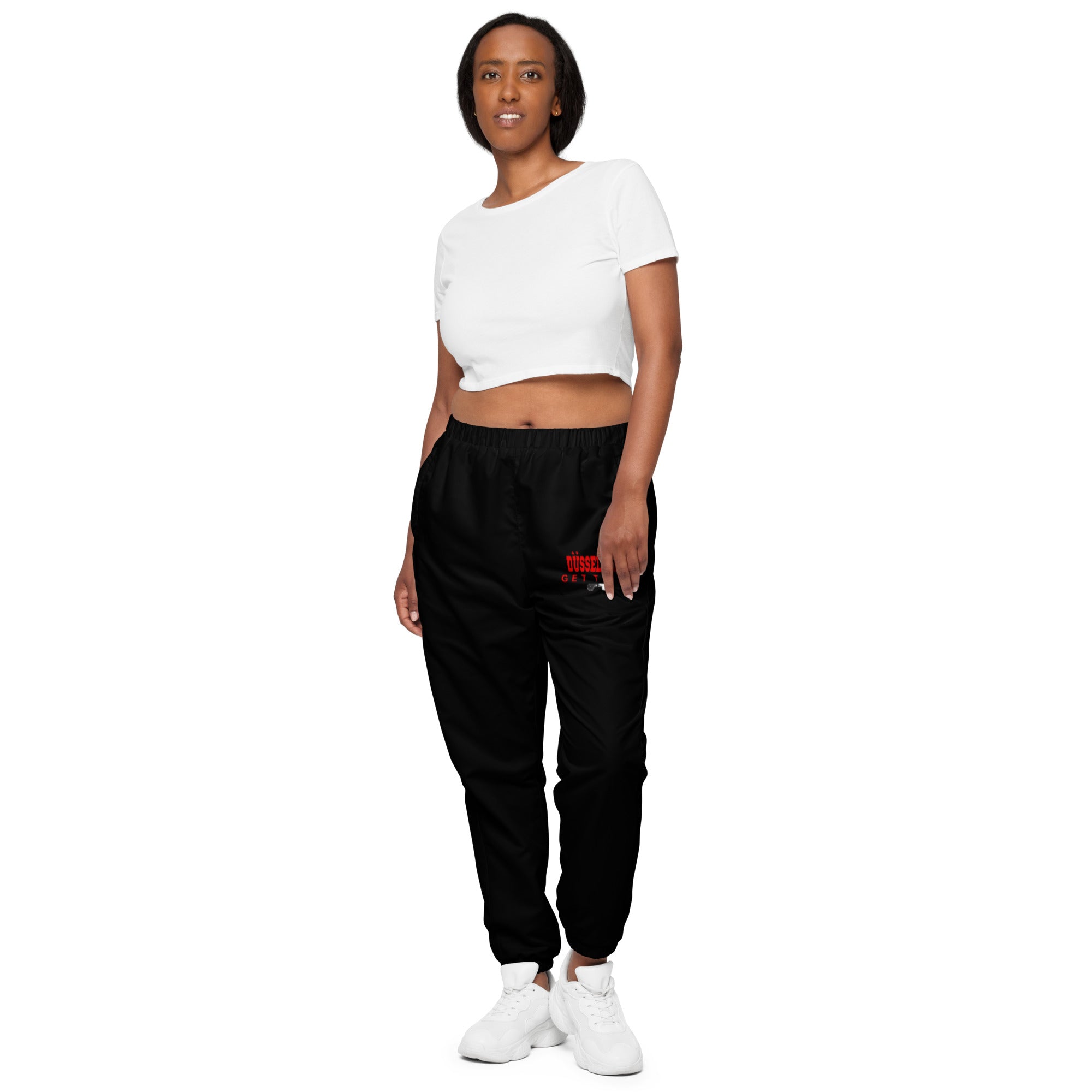 F.r.e.e Duss black and red Unisex track pants