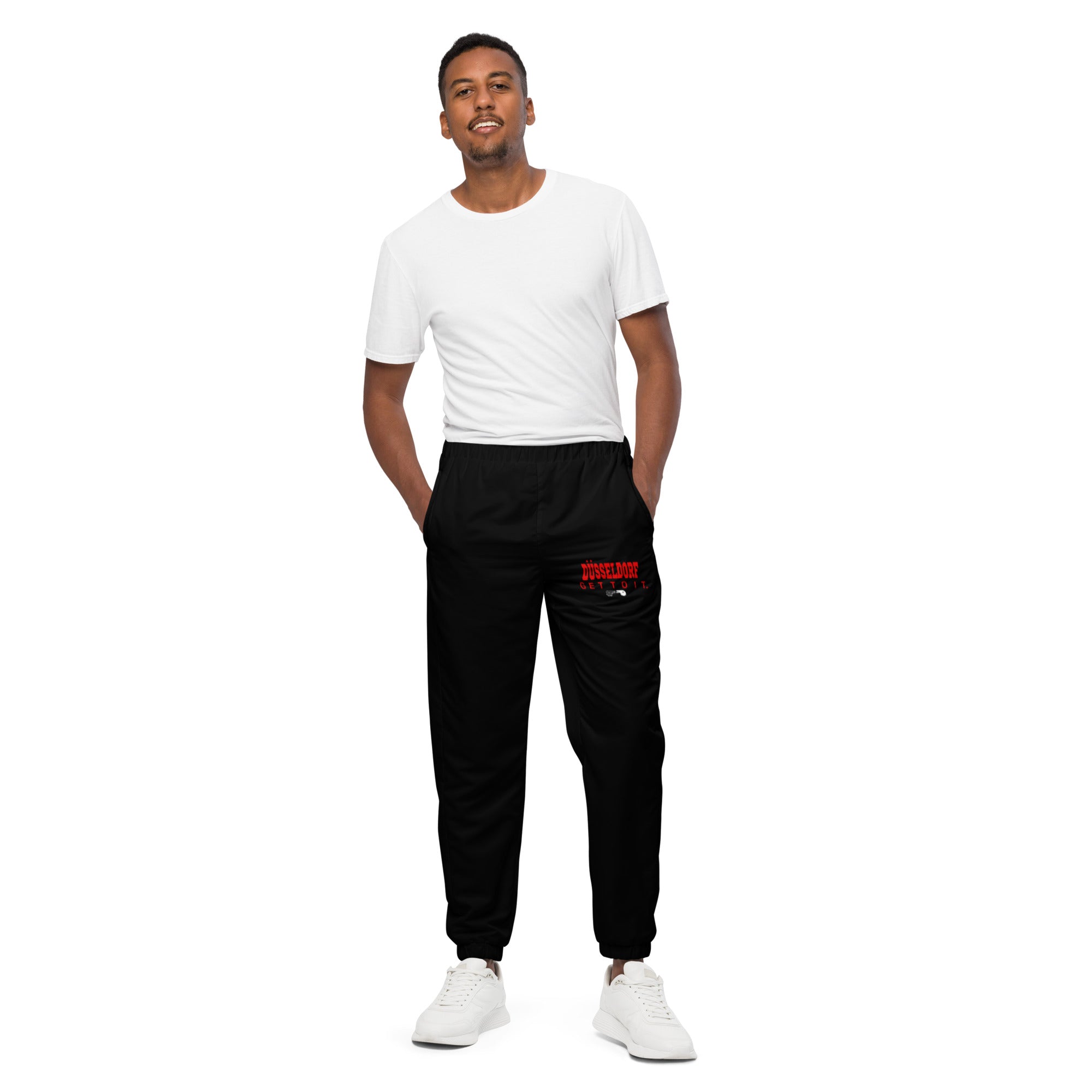 F.r.e.e Duss black and red Unisex track pants