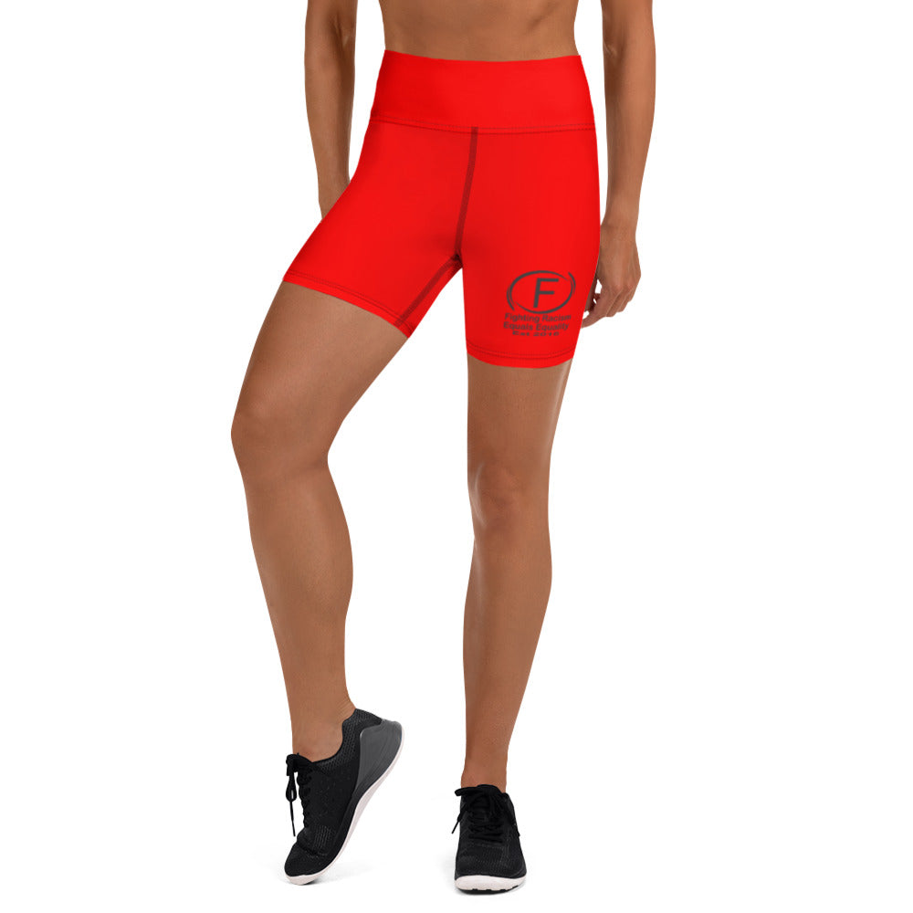 F.r.e.e Fight red and black Yoga Shorts