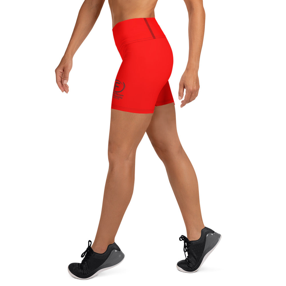 F.r.e.e Fight red and black Yoga Shorts