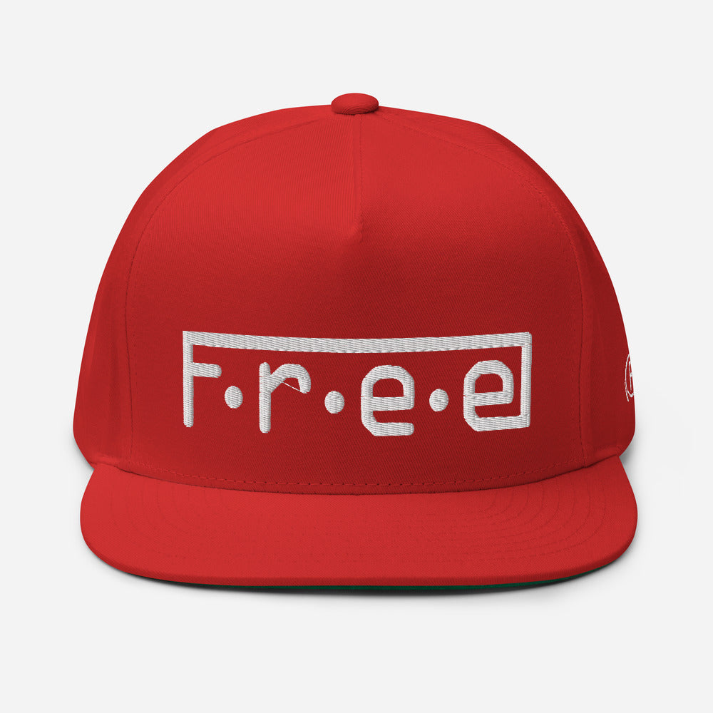 F.r.e.e red Flat Bill Cap