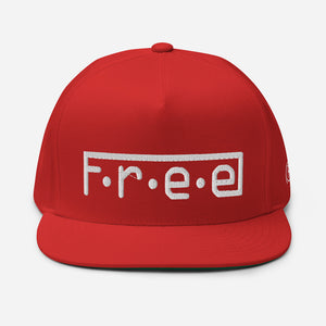 F.r.e.e red Flat Bill Cap
