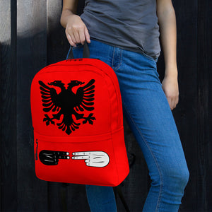 Red Albanian backpack