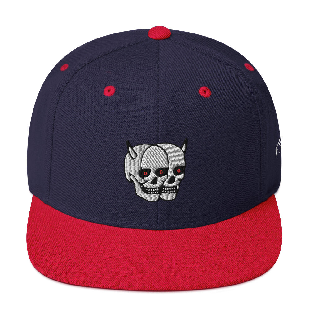 F.r.e.e two skull snapback hat