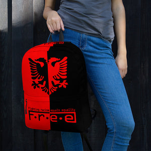 Red and black Albanian backpack