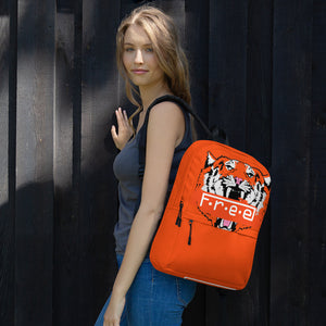 F.R.E.E orange tiger and get to it backpack