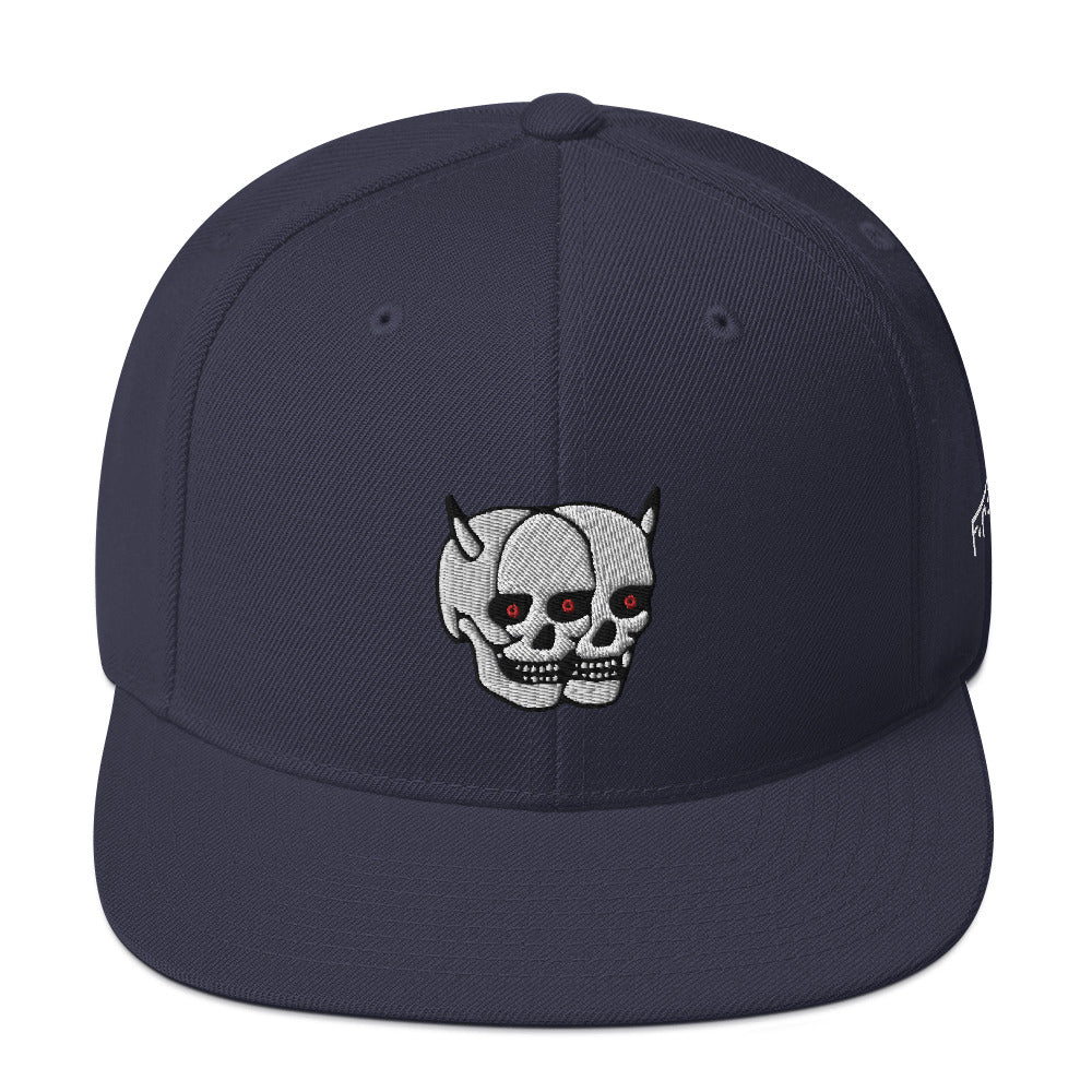 F.r.e.e two skull snapback hat
