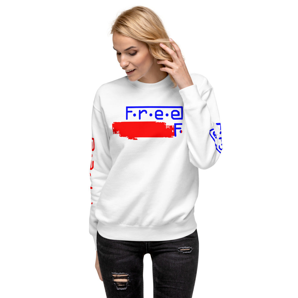 F.r.e.e red,white and blue unisex fleece pullover