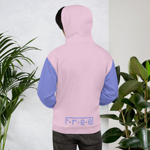 F.r.e.e pink and blue hoodie