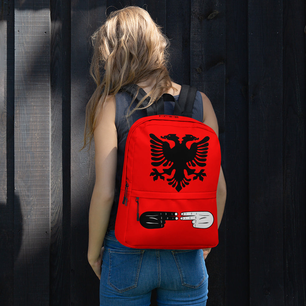 Red Albanian backpack