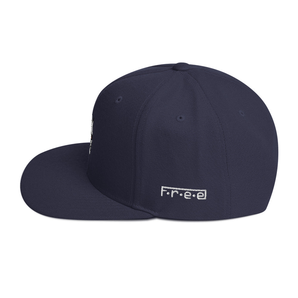 F.r.e.e two skull snapback hat