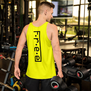F.r.e.e yellow unisex tank top