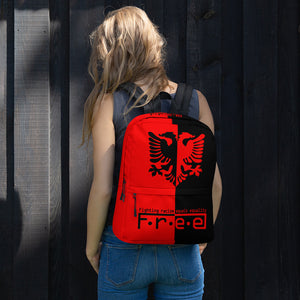Red and black Albanian backpack