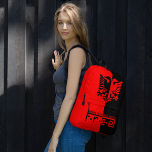 Red and black Albanian backpack