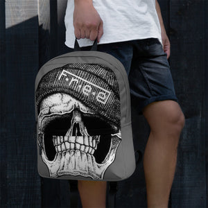F.R.E.E all over grey skull backpack