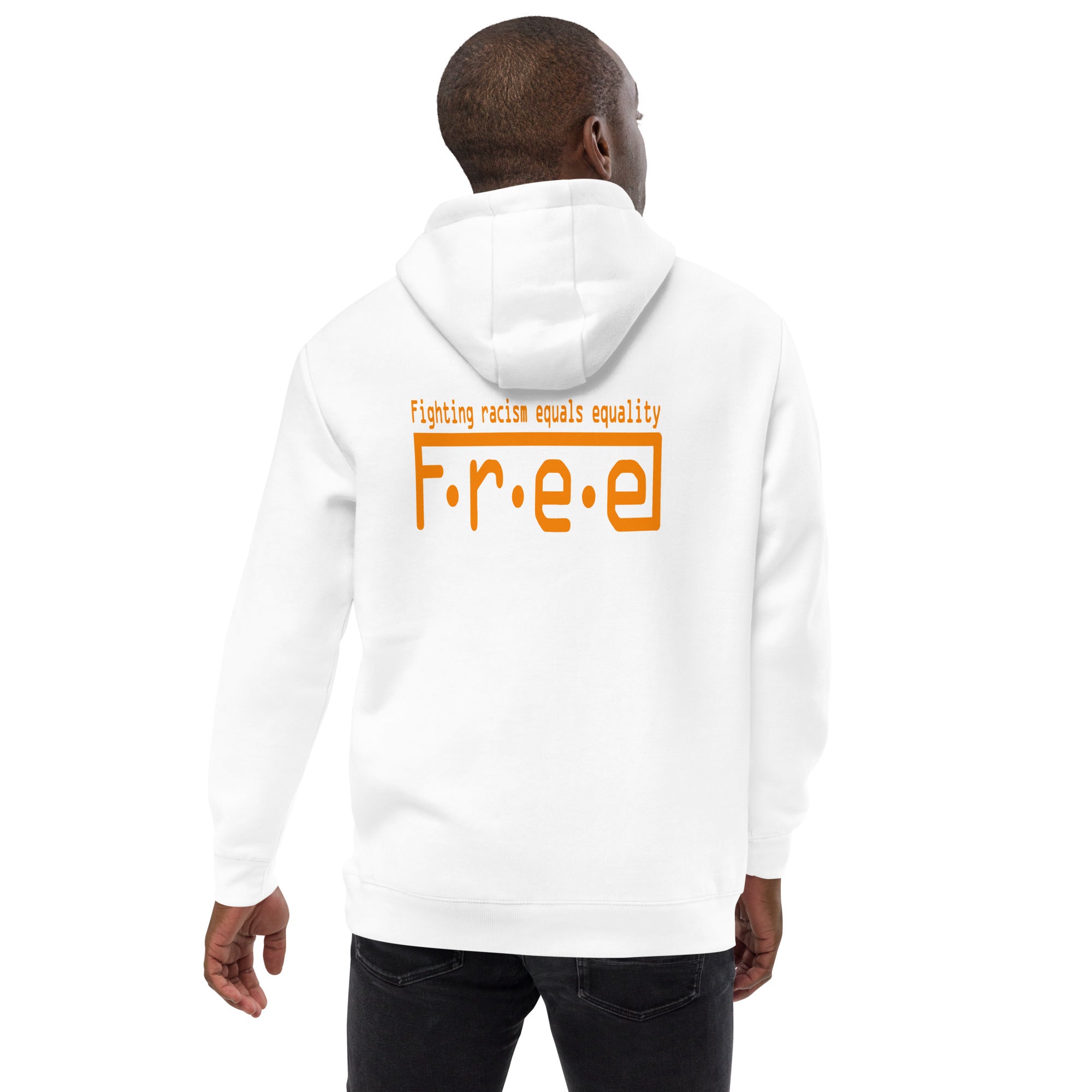 F.r.e.e I.C. orange white Unisex fashion hoodie