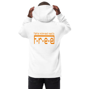 F.r.e.e I.C. orange white Unisex fashion hoodie