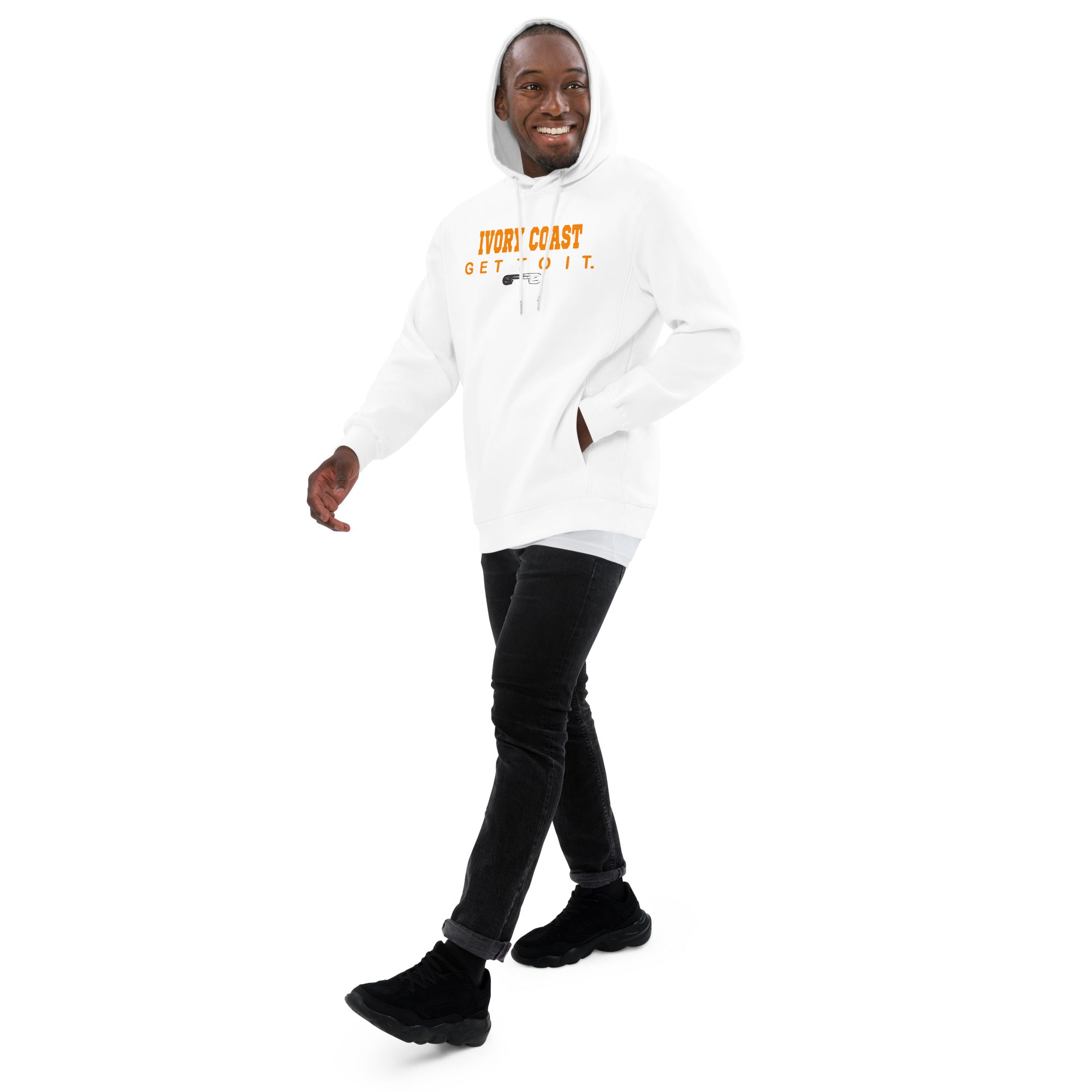F.r.e.e I.C. orange white Unisex fashion hoodie